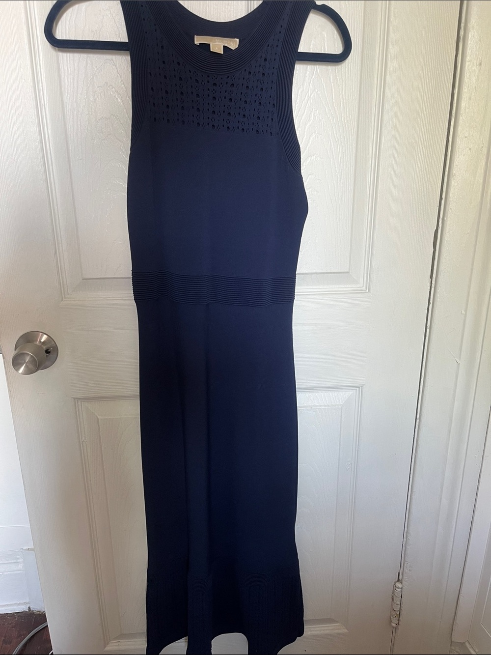 MICHAEL Michael Kors Navy Eyelet Knit Tank Dress